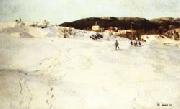 Frits Thaulow A Winter Day in Norway oil painting reproduction